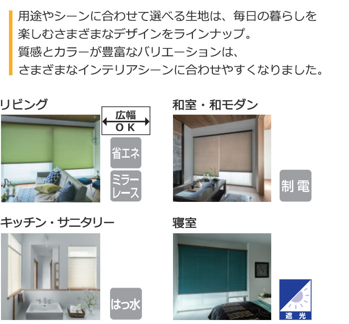 部屋の用途に合ったプリーツスクリーンを選ぶ