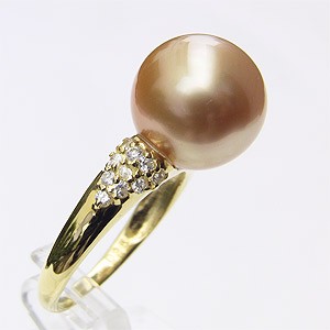 南洋白蝶真珠真珠:リング:ゴールド系:K18:コールド