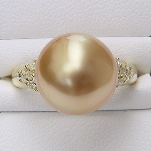 南洋白蝶真珠真珠:リング:ゴールド系:K18:コールド